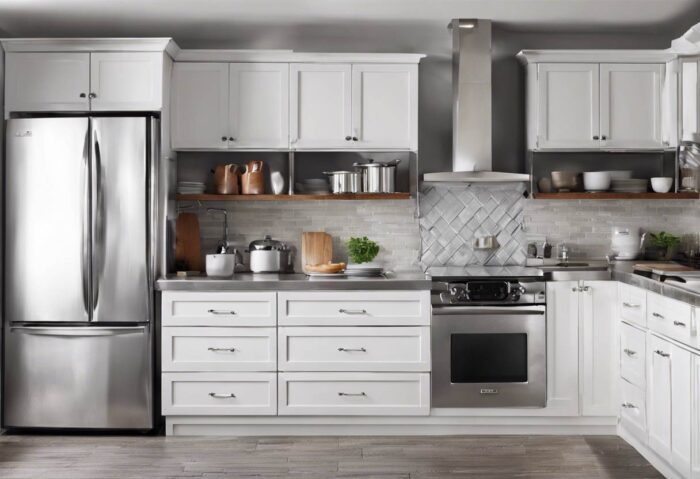 بنر کابینت سفید نقره ای