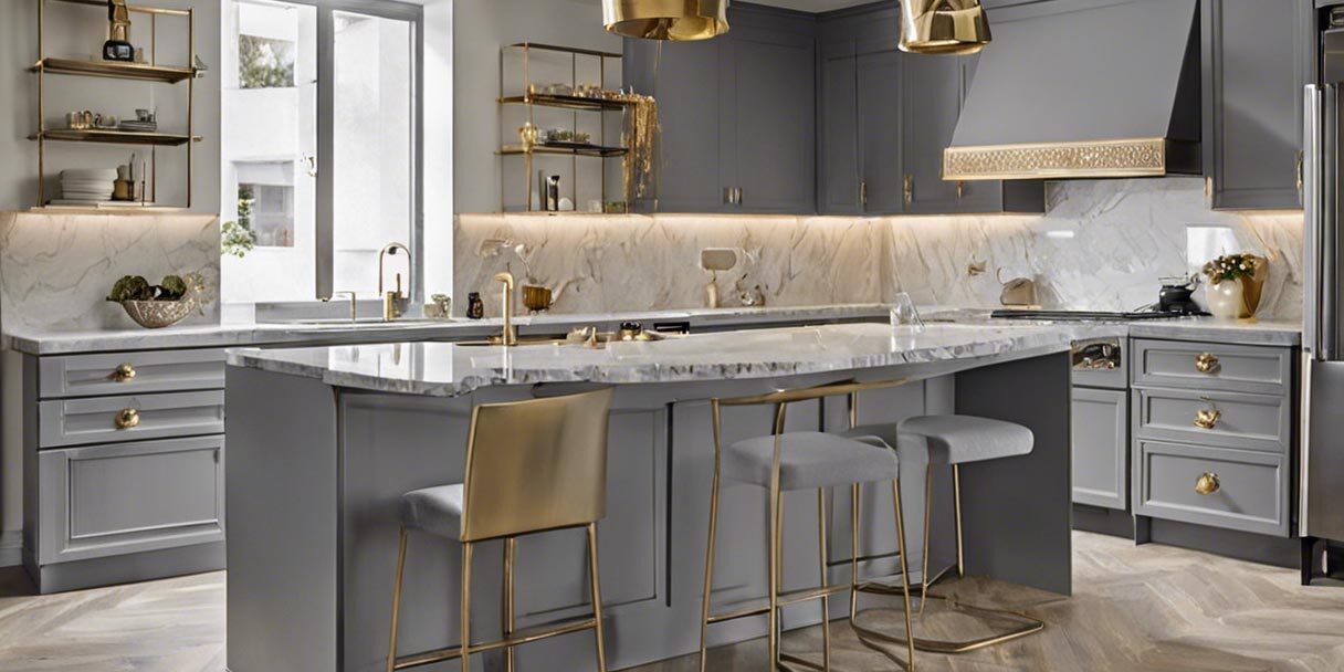 کابینت طوسی طلایی