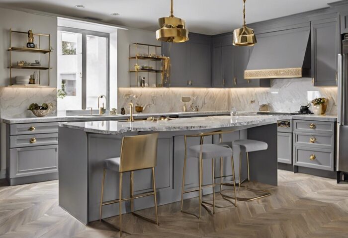 کابینت طوسی طلایی کابینت طوسی طلایی