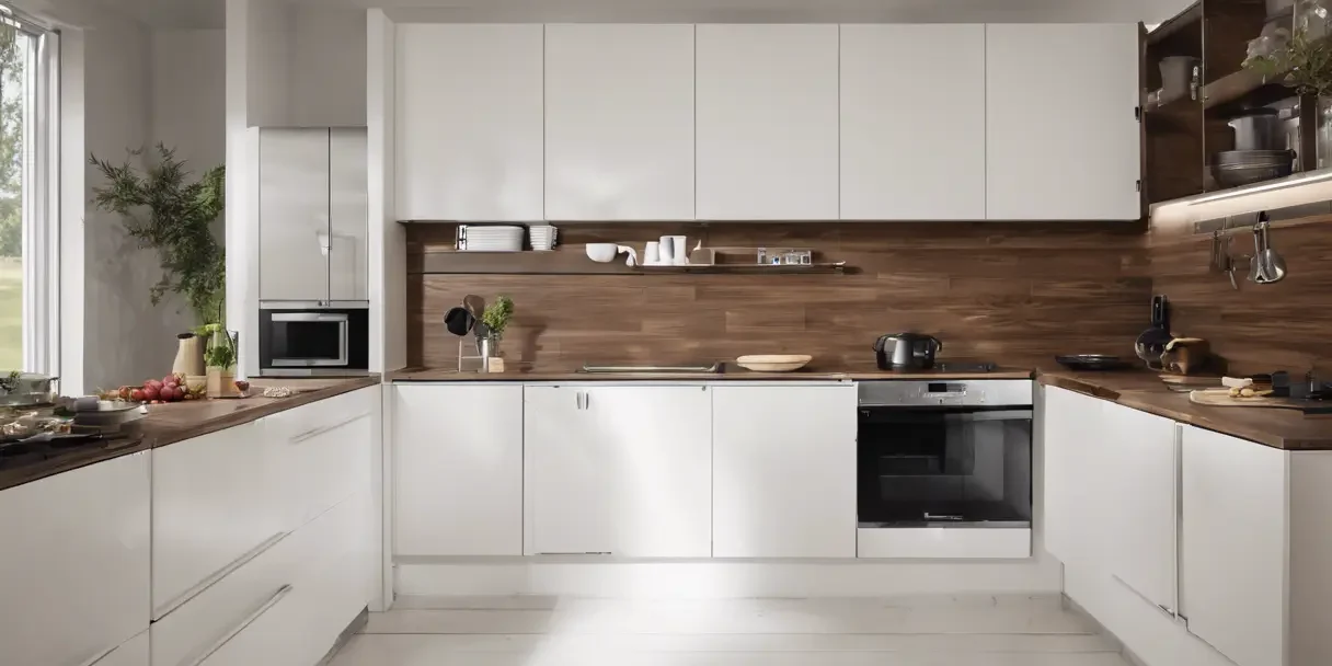 بنر کابینت سفید قهوه ای