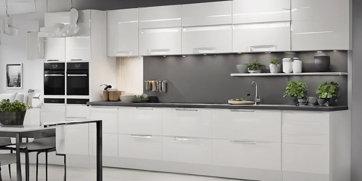 بنر کابینت سفید یکدست