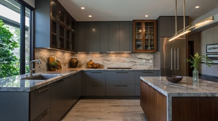 بنر کابینت طوسی قهوه ای بنر کابینت طوسی قهوه ای