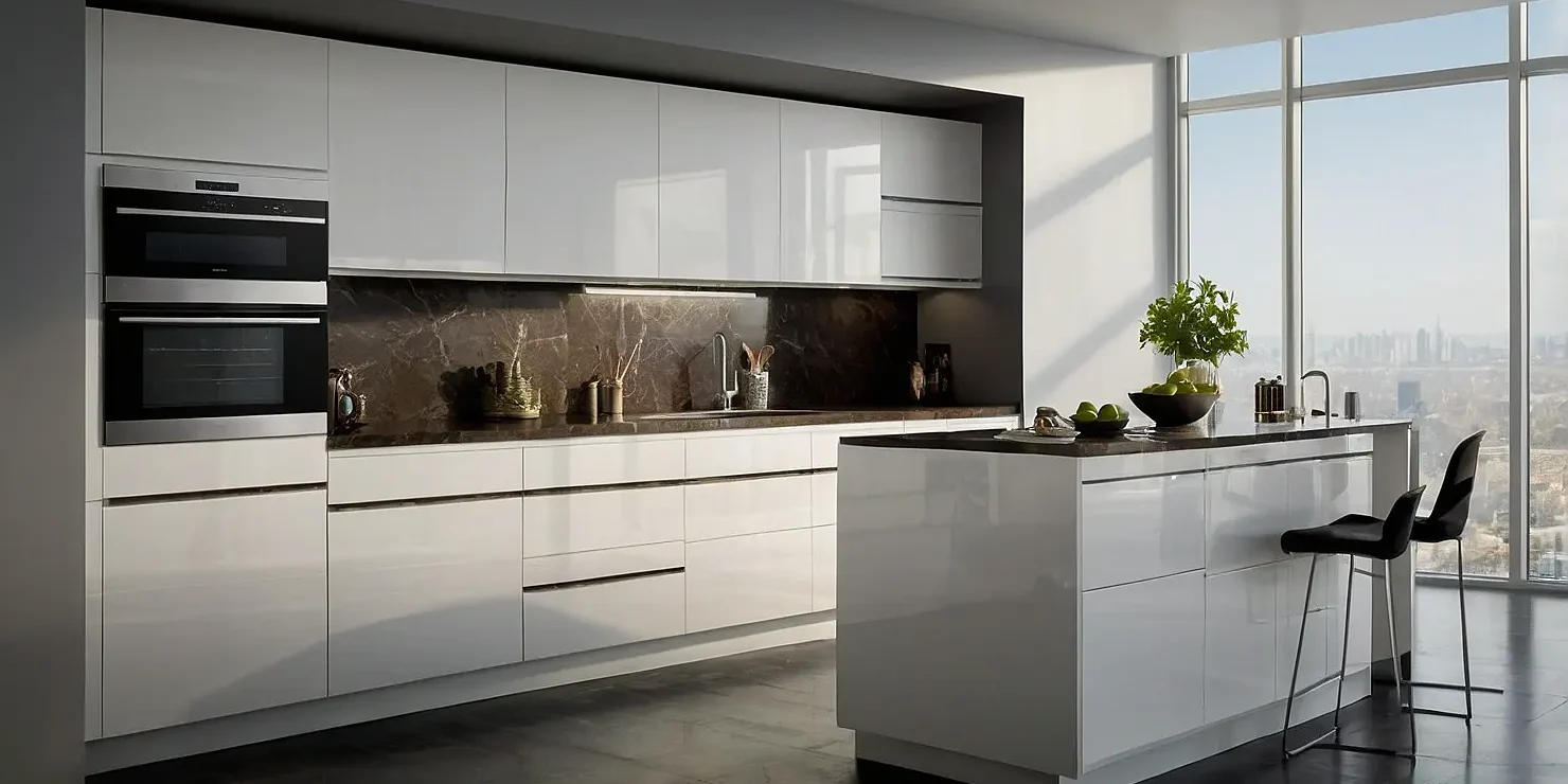 بنر کابینت هایگلاس سفید