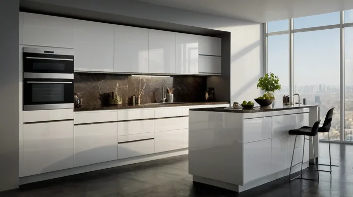 بنر کابینت هایگلاس سفید