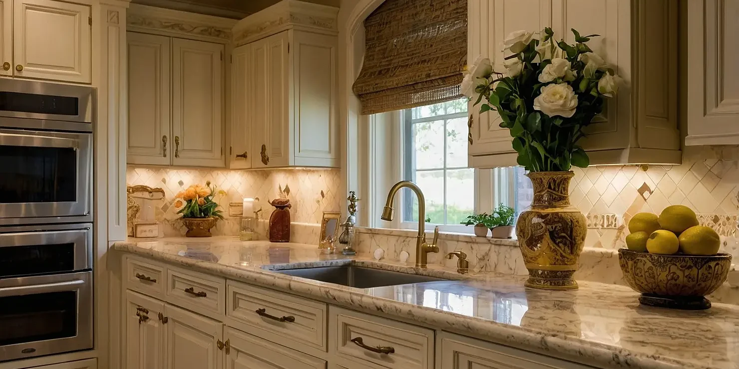 بنر کابینت کرم طلایی