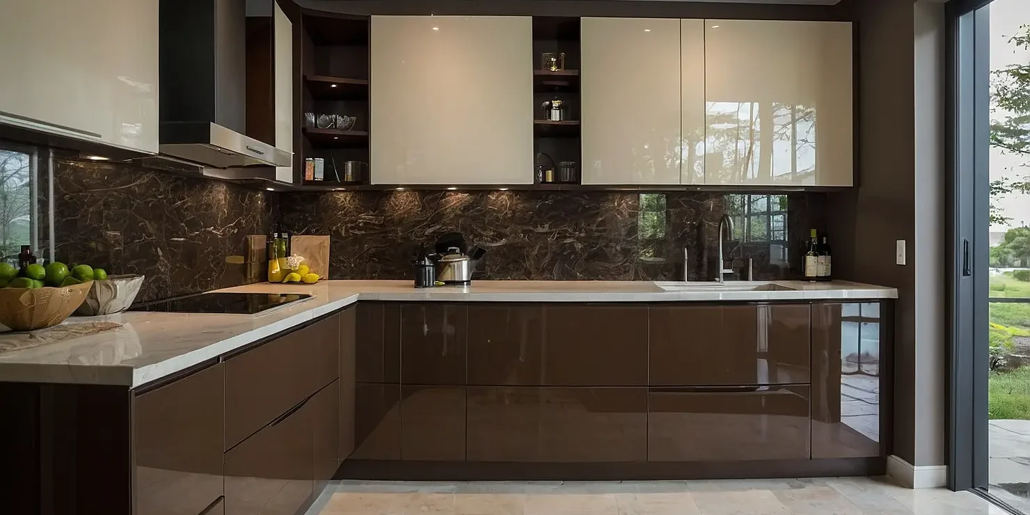 بنر کابینت کرم قهوه ای