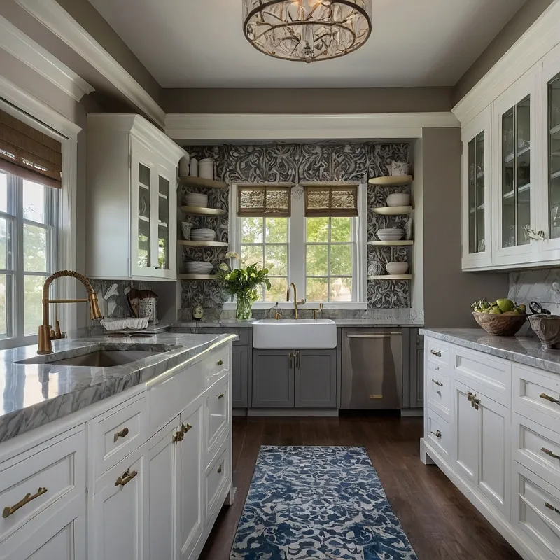 کابینت سفید طوسی