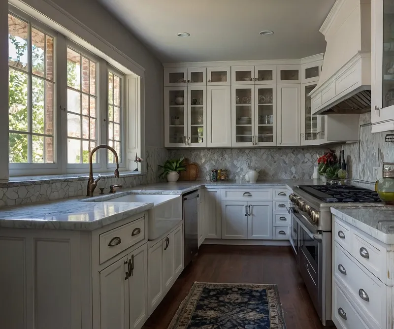 کابینت سفید طوسی به سبک ایرانی