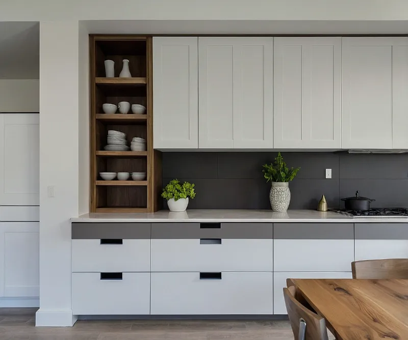 کابینت سفید طوسی مات