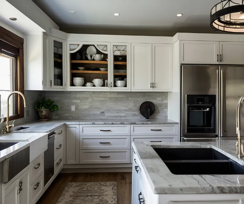 کابینت سفید طوسی مات