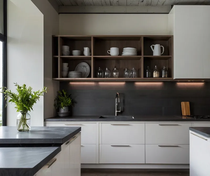 کابینت سفید طوسی مات