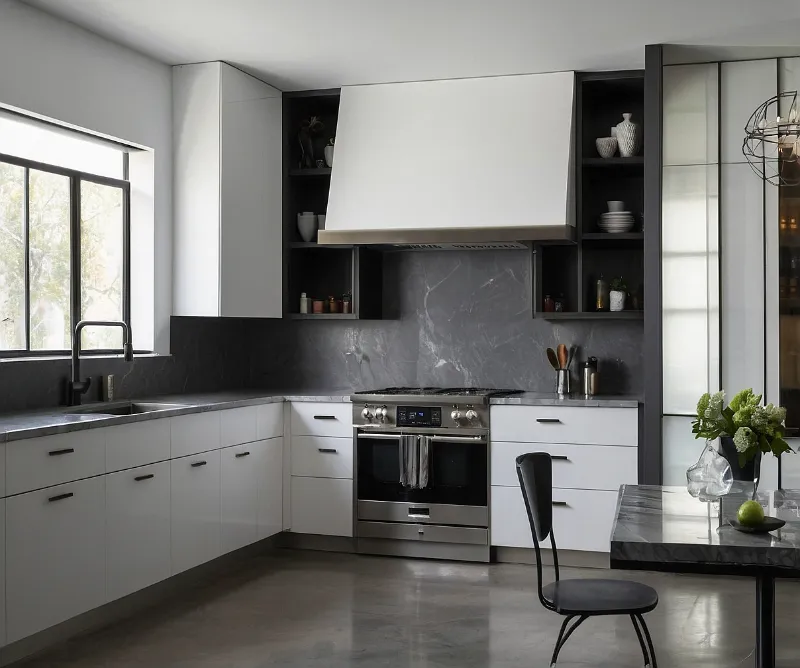 کابینت سفید طوسی مات