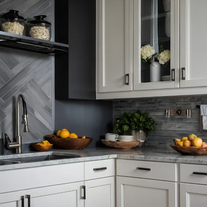 کابینت سفید طوسی مات