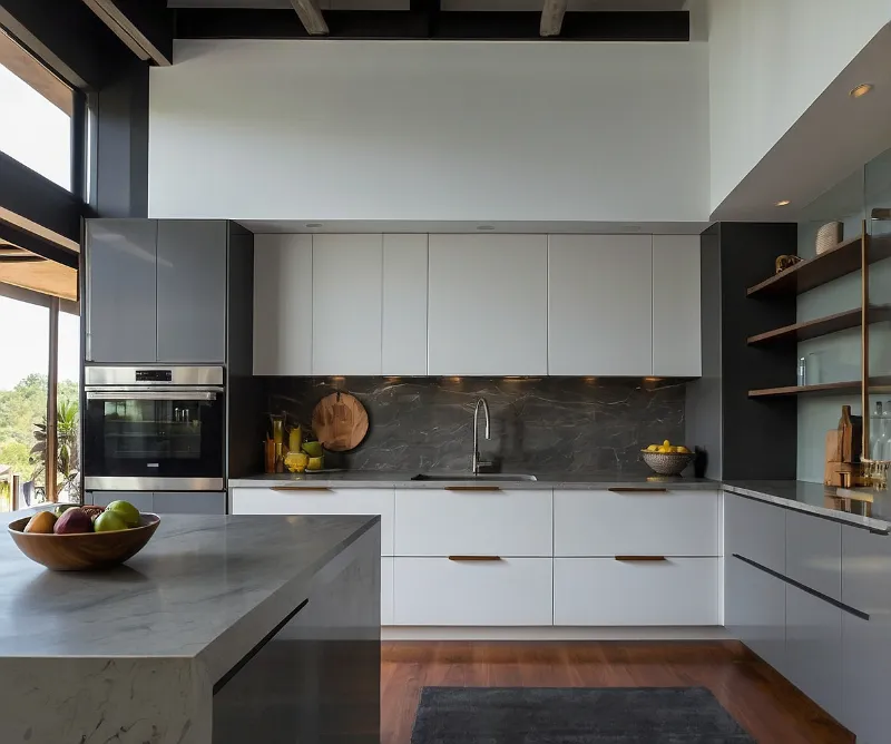 کابینت سفید طوسی مدرن