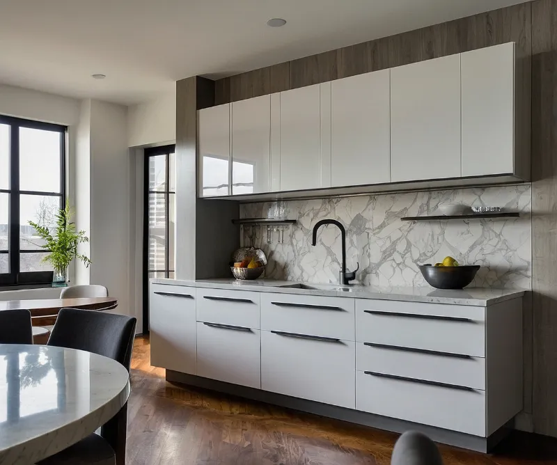 کابینت سفید طوسی مدرن