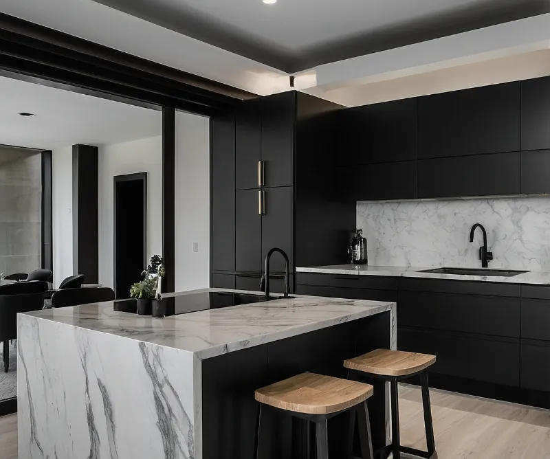 کابینت سفید مشکی مات