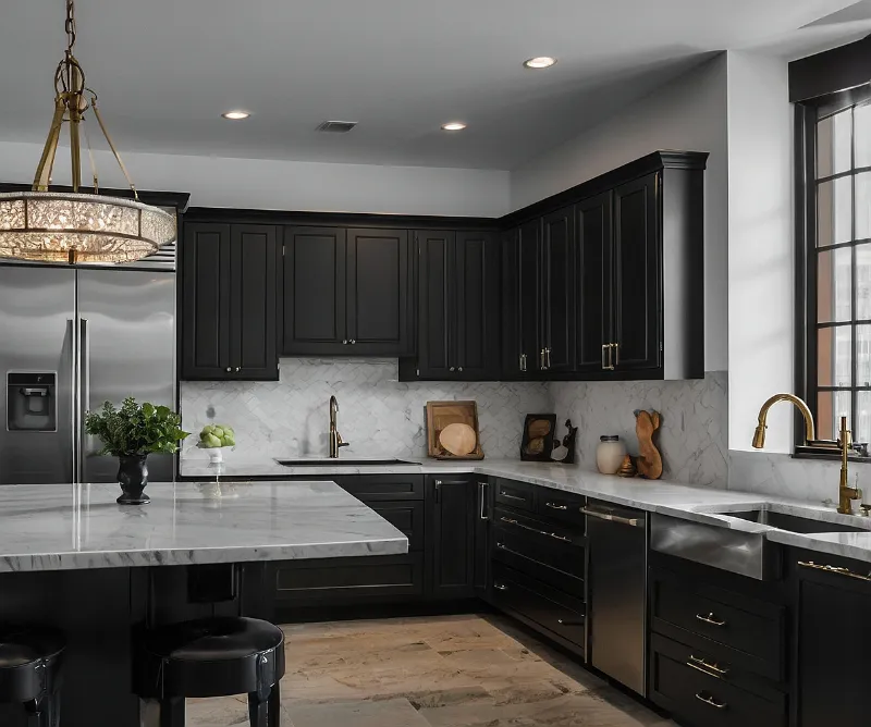 کابینت سفید مشکی مات