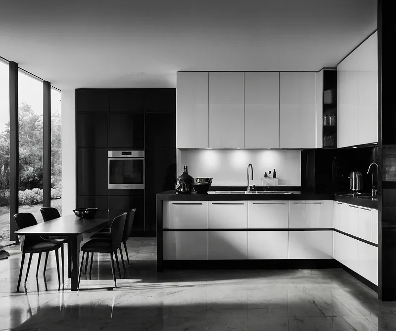 کابینت سفید مشکی مدرن