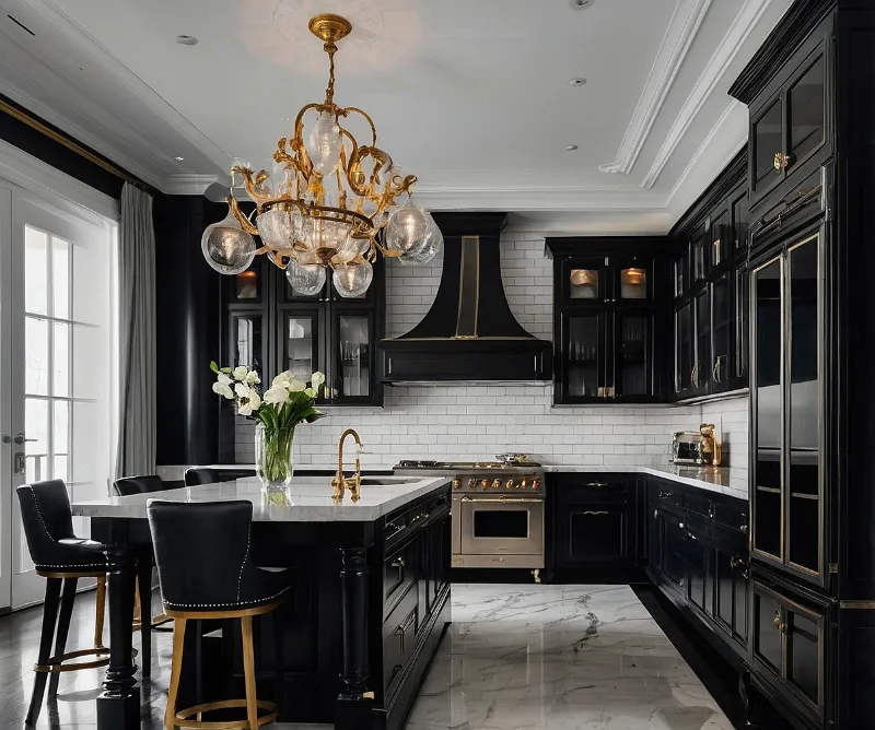 کابینت نئوکلاسیک سفید مشکی