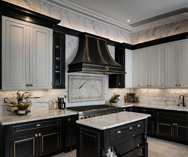 کابینت نئوکلاسیک سفید مشکی