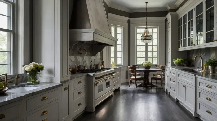 بنر کابینت سفید طوسی