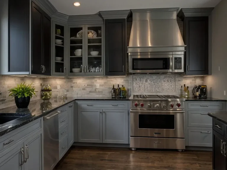 بنر کابینت طوسی مشکی