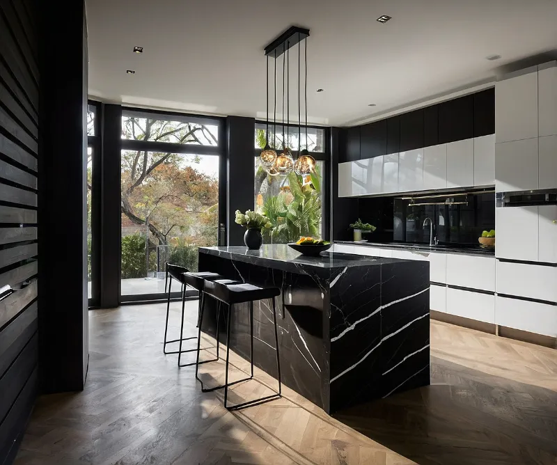 کابینت جزیره میز ناهار خوری مشکی