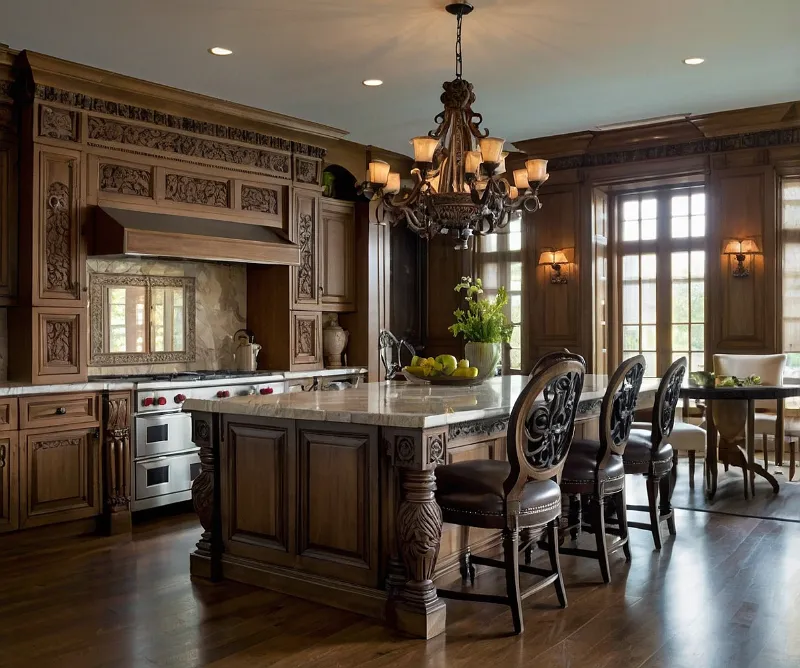 کابینت جزیره میز ناهار خوری کلاسیک