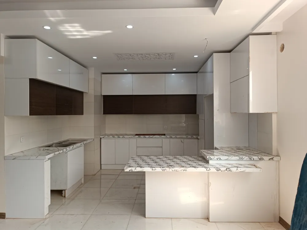 کابینت دو پله سفید طوسی