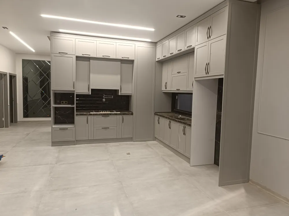 کابینت دو پله سفید طوسی