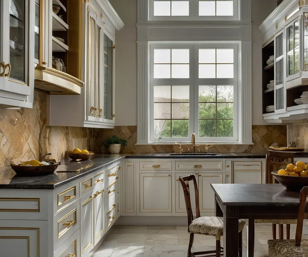 کابینت رومی سفید طلایی