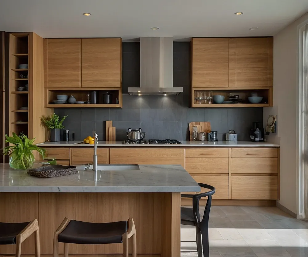 کابینت طرح چوب روشن