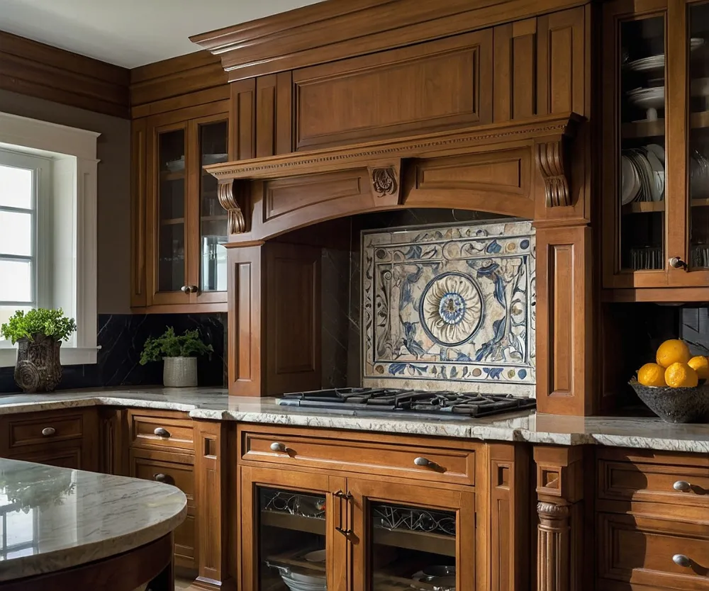 کابینت نئوکلاسیک طرح چوب