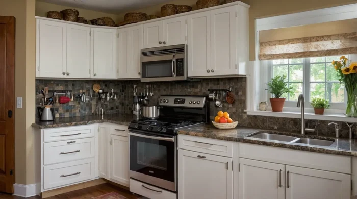 بنر کابینت آشپزخانه کوچک بدون اپن