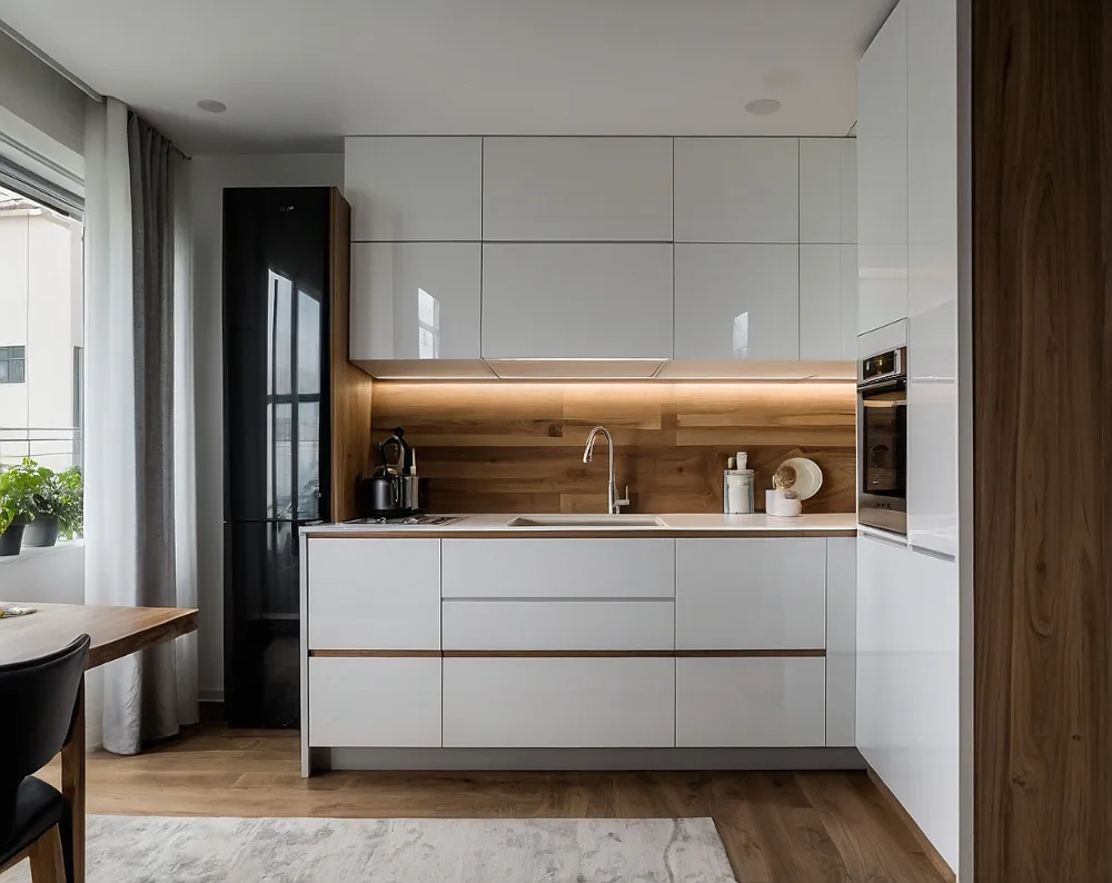 کابینت آشپزخانه کوچک بدون اپن بدون دستگیره