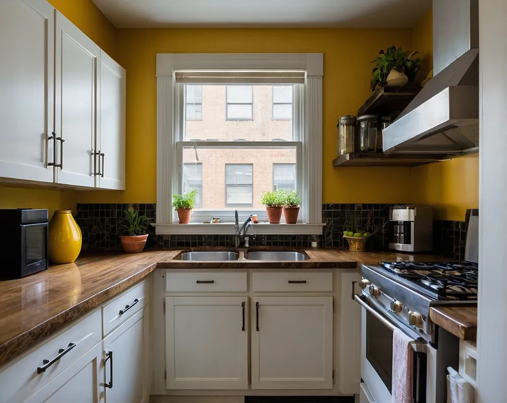 کابینت آشپزخانه کوچک بدون اپن دوطرفه