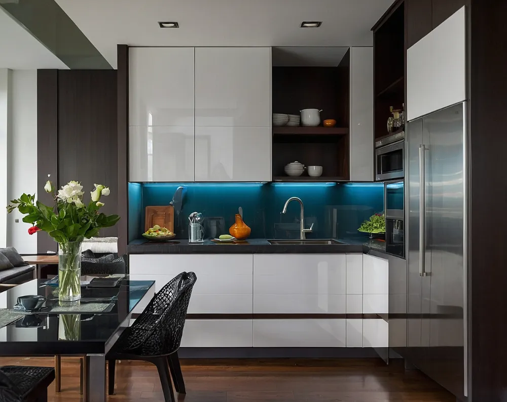 کابینت آشپزخانه کوچک بدون اپن مدرن