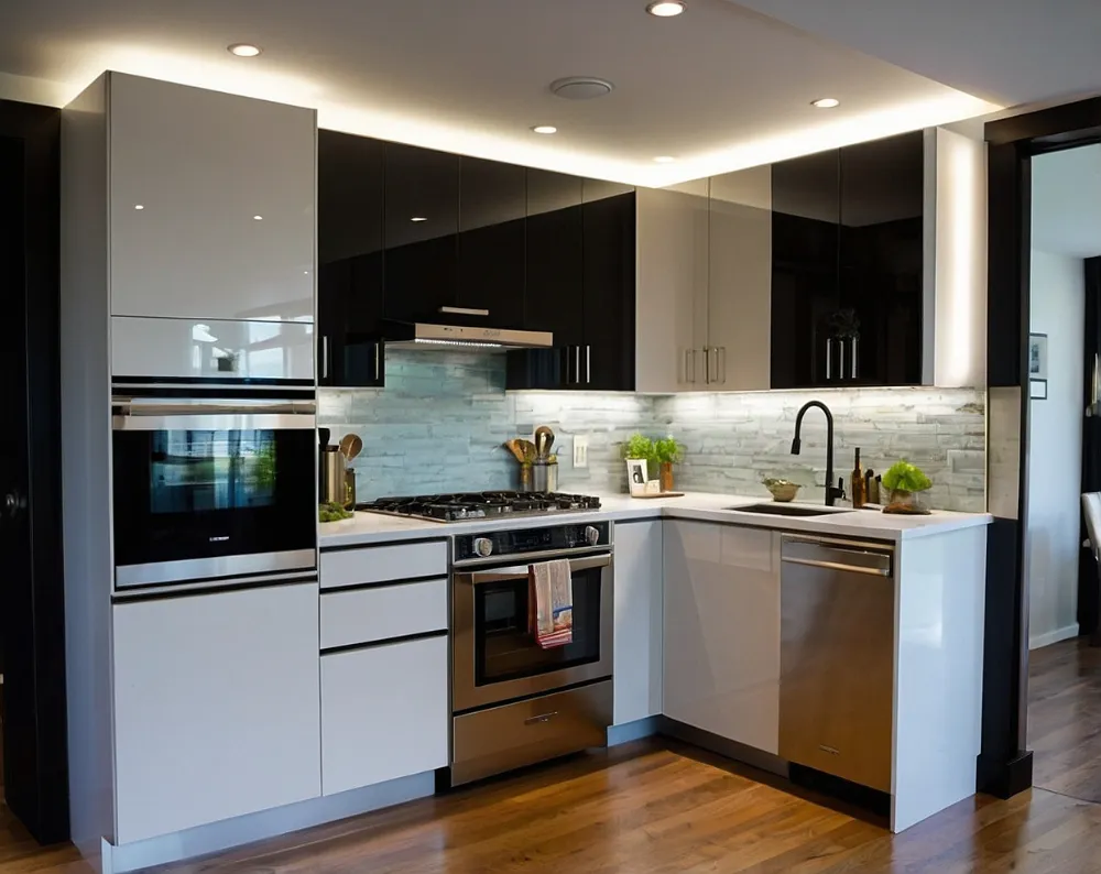 کابینت آشپزخانه کوچک بدون اپن هایگلاس