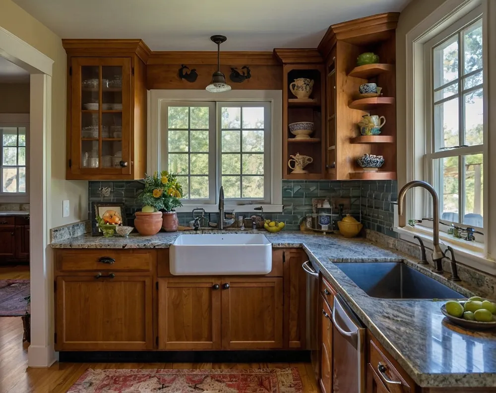 کابینت آشپزخانه کوچک بدون اپن چوبی