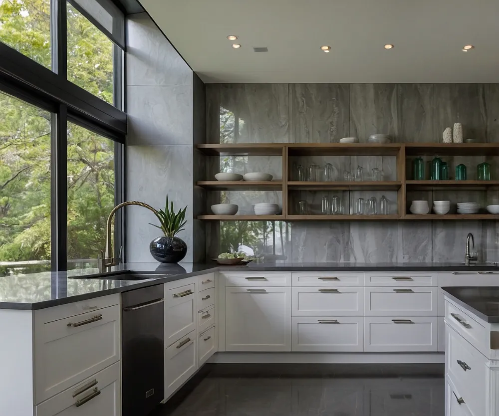 کابینت انزو سفید طوسی