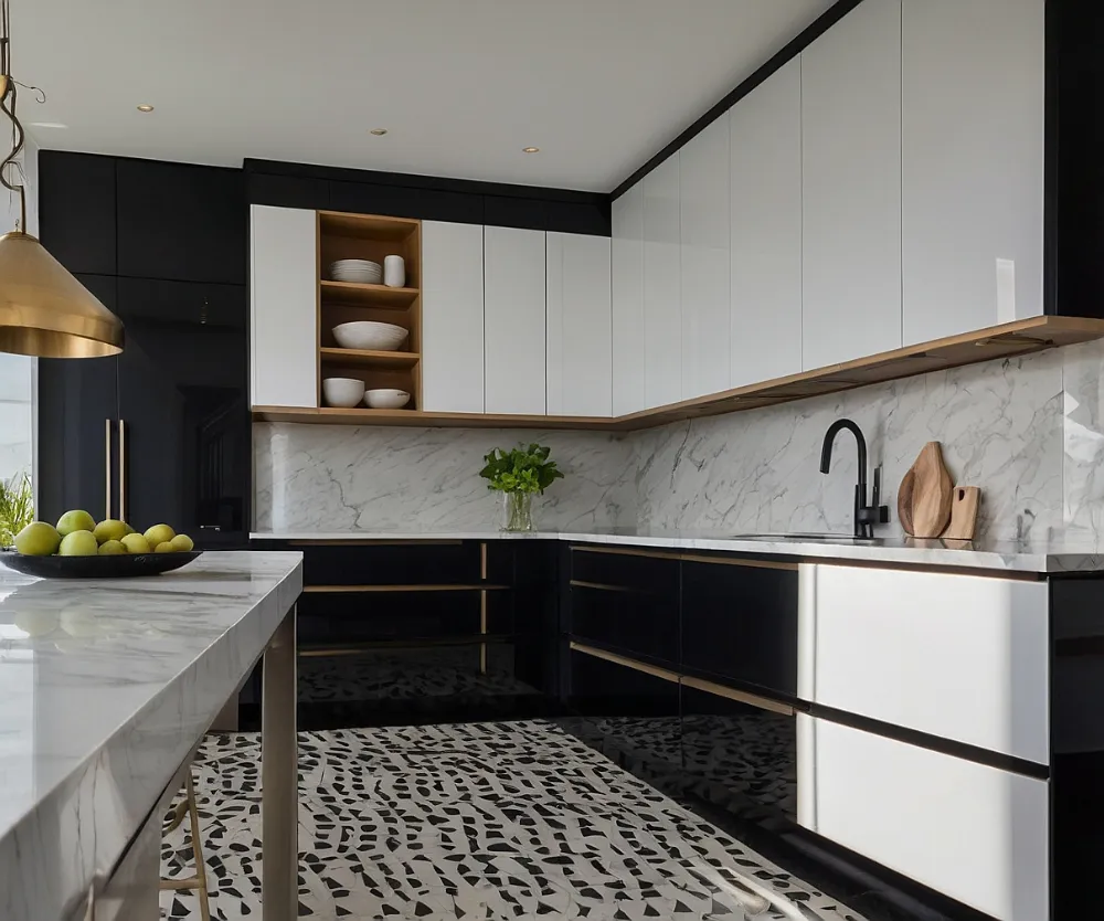 کابینت انزو سفید مشکی