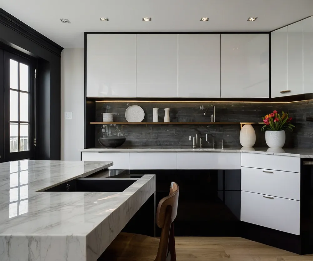 کابینت انزو سفید مشکی