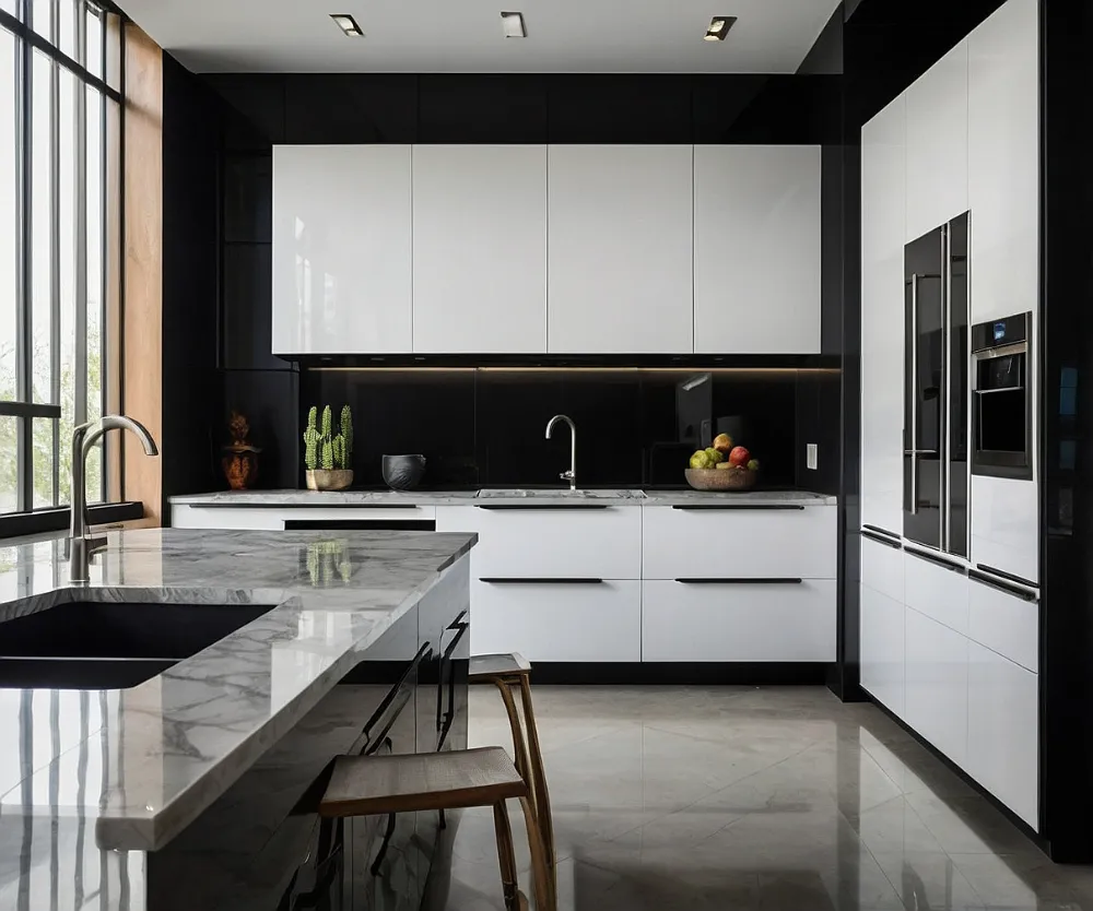 کابینت انزو سفید مشکی