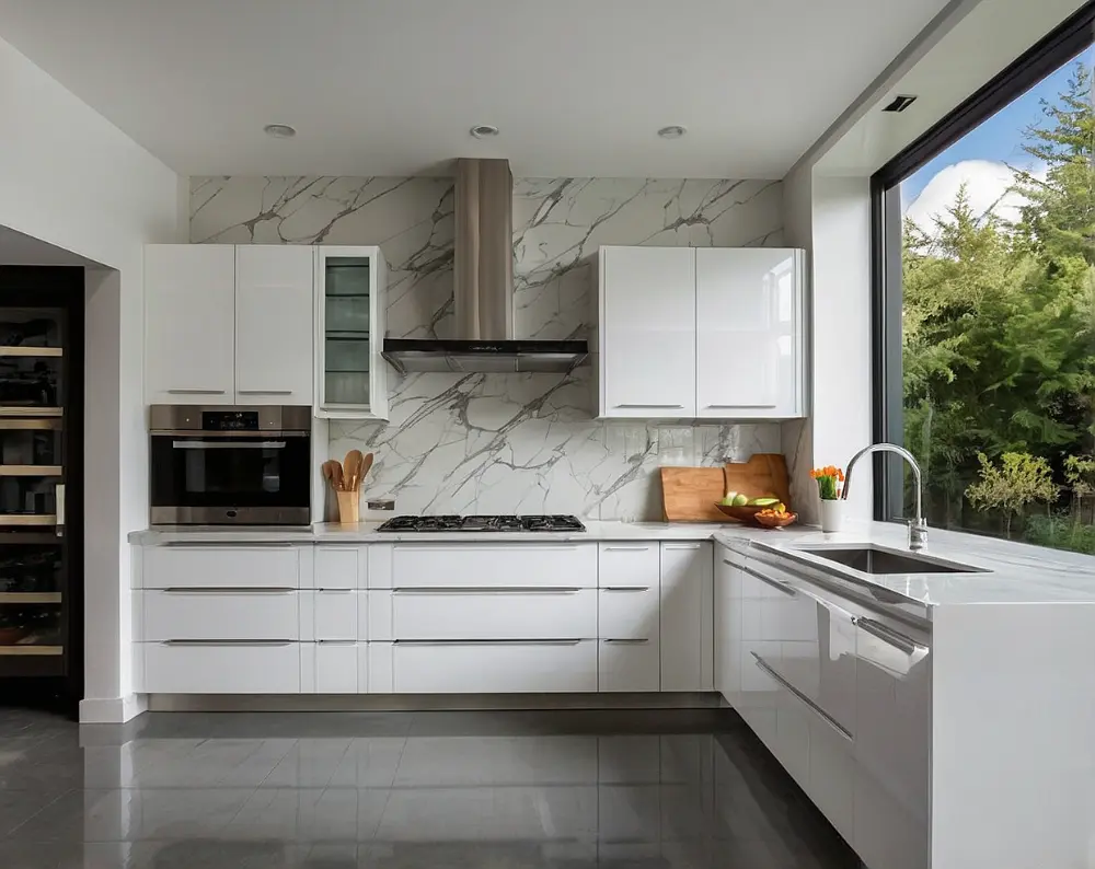 کابینت پلی اورتان سفید براق