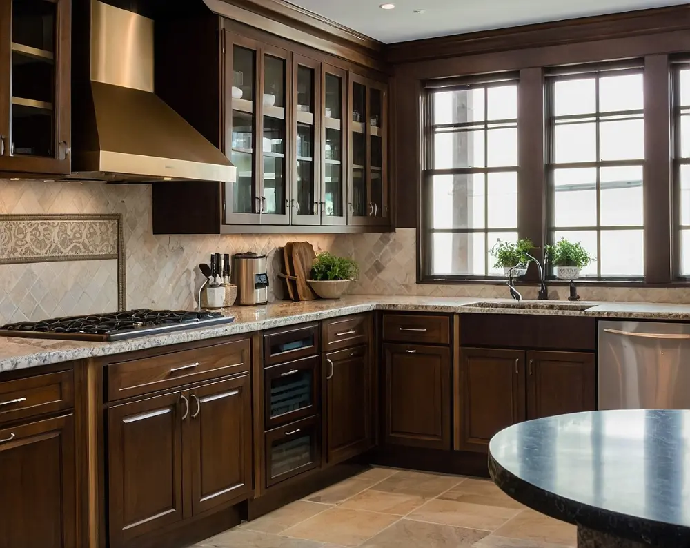 کابینت پلی اورتان قهوه ای