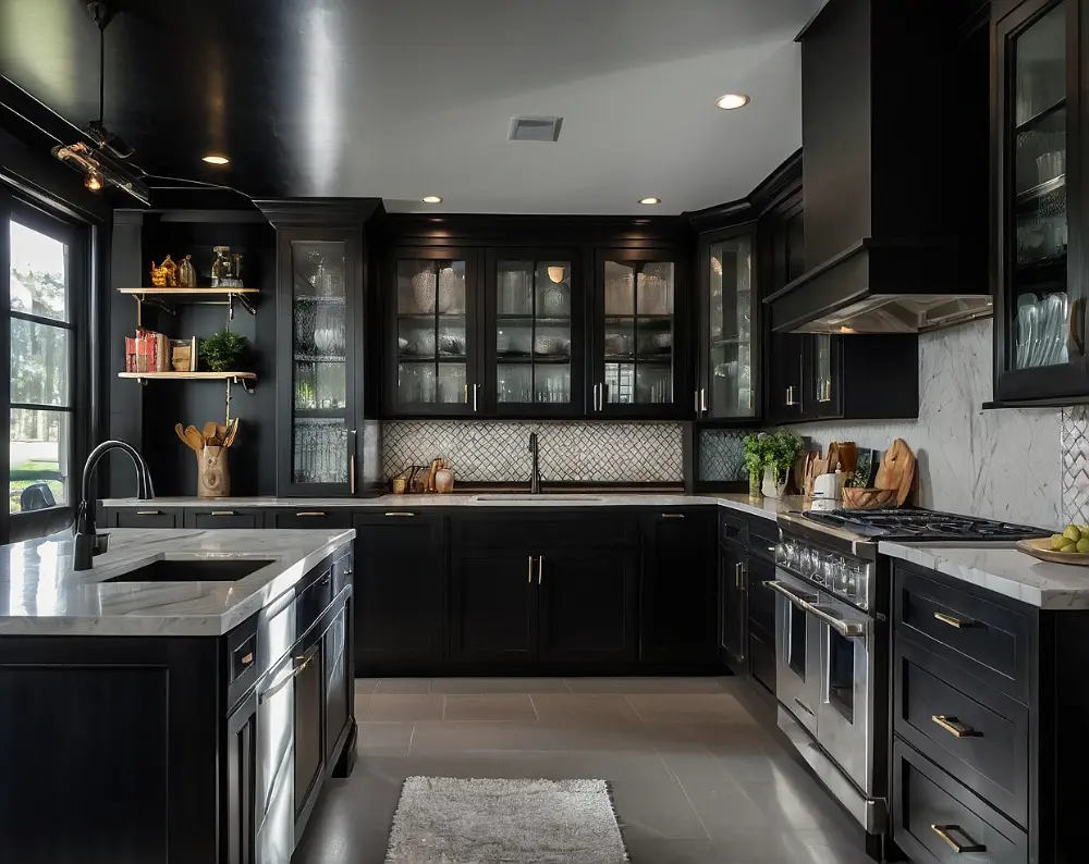 کابینت پلی اورتان مشکی