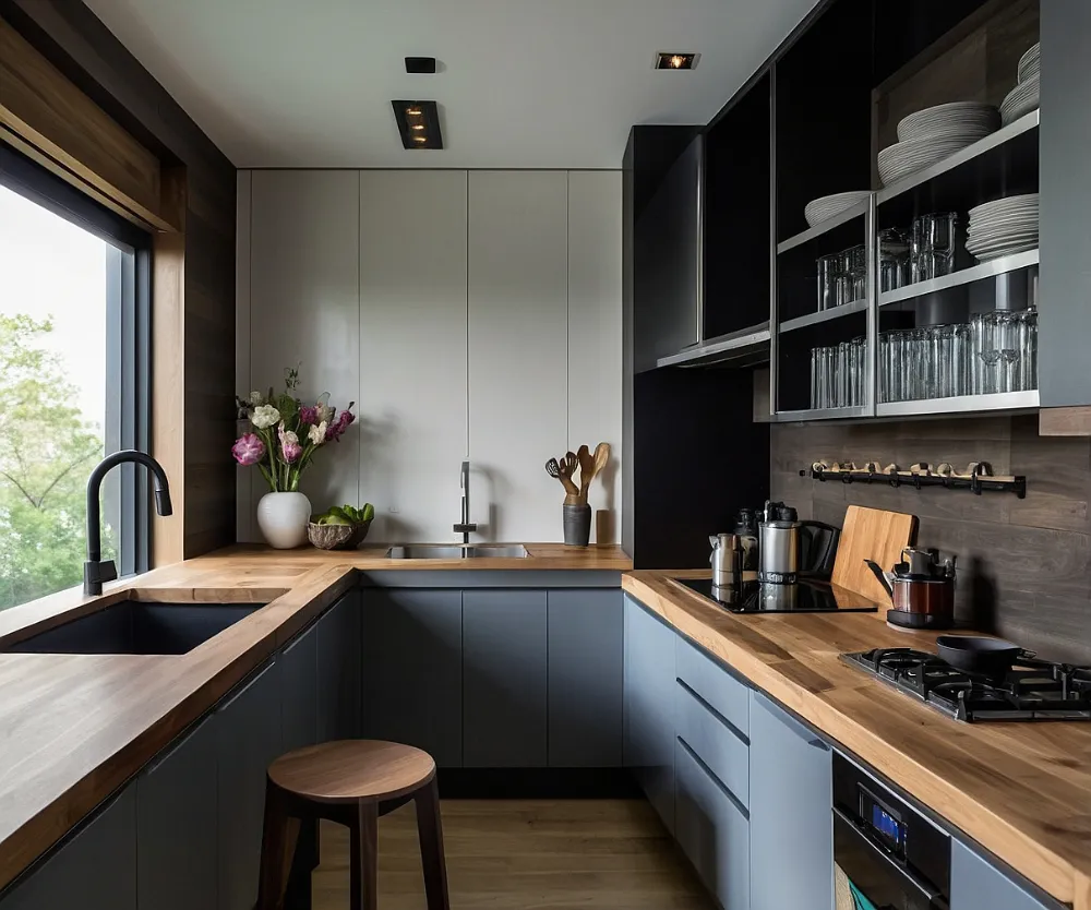 کابینت آشپزخانه دو طرفه (2) کابینت آشپزخانه دو طرفه