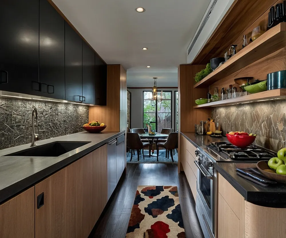 کابینت آشپزخانه دو طرفه بدون اپن کابینت آشپزخانه دو طرفه بدون اپن