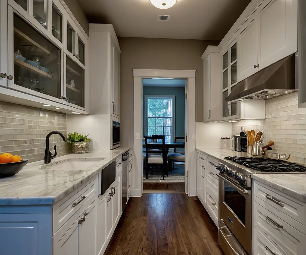 کابینت آشپزخانه دو طرفه سفید