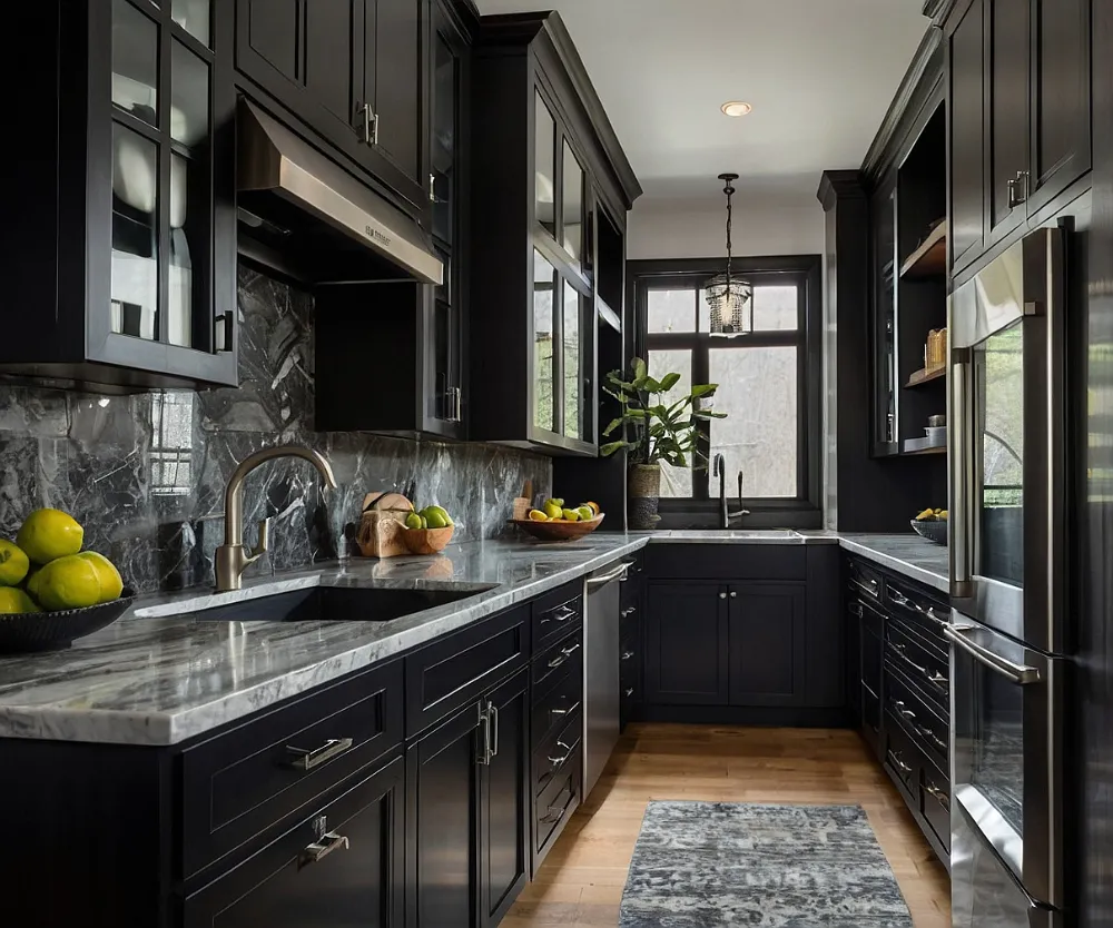 کابینت آشپزخانه دو طرفه مشکی